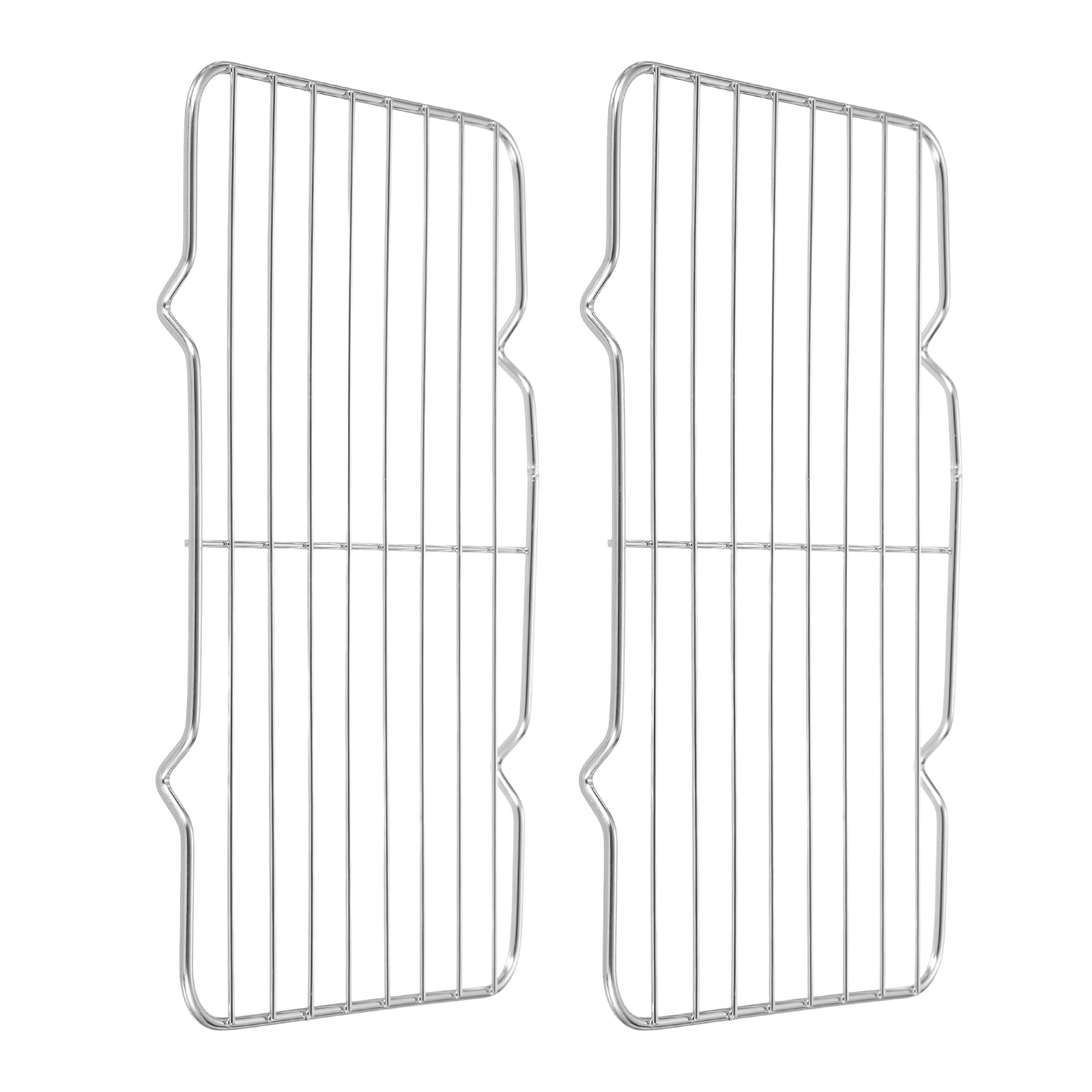 sourcing map 2Pcs Rectangle Rack, 10.2" x 6.3" Stainless Steel Wire Cookie Rack Grill Grate Cross Wire Barbecue Grill for Cooking, Roasting, Grilling, Drying, Oven, Silver