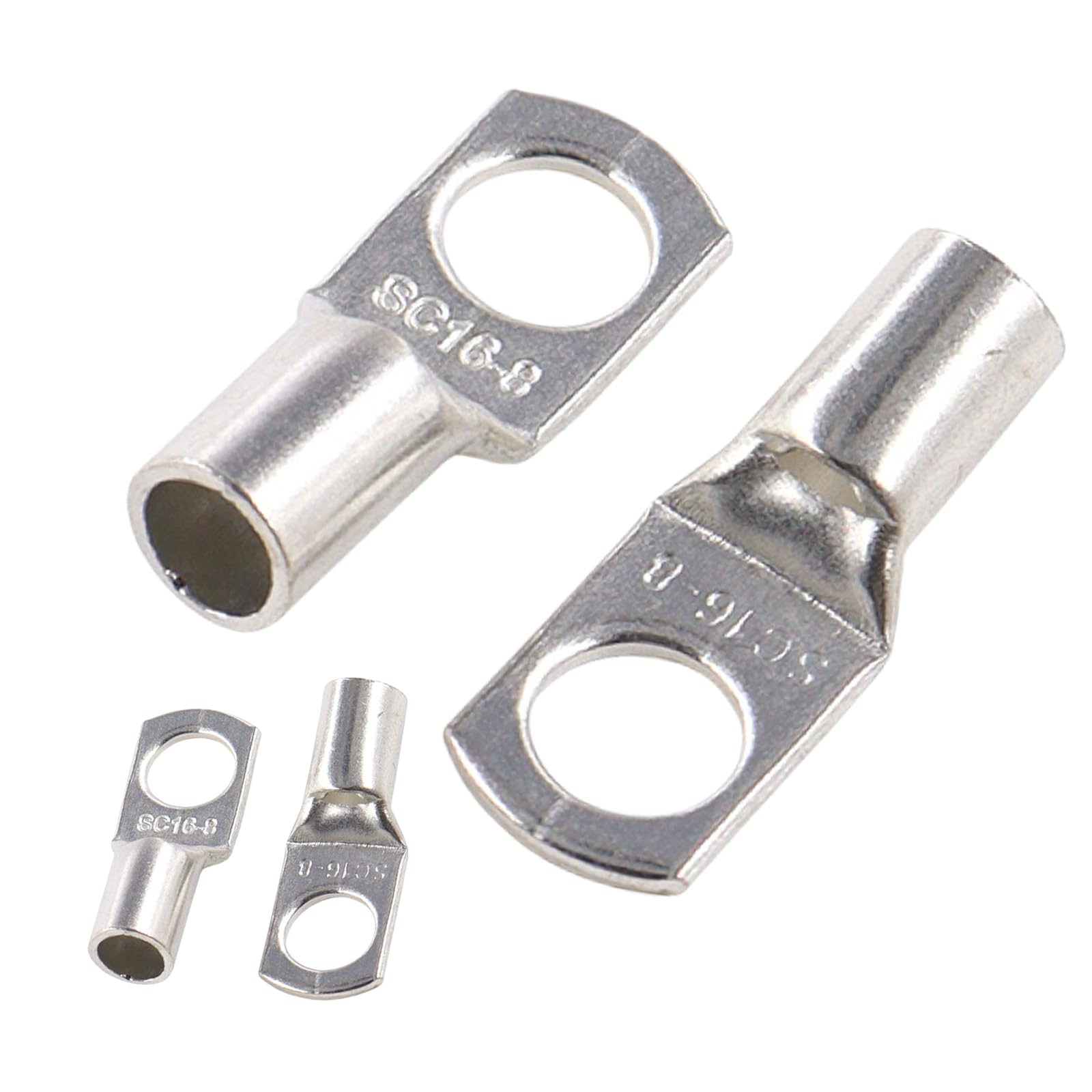 JOYELEC 41Pcs SC16-8 Tinned Copper 16.0mm² Cable Lugs M8 Battery SC Ring Crimp Terminals Connectors for Electric, Auto, Boat, Car,Battery Cable Ends Lugs, Bolt Hole Crimp Terminals Connector