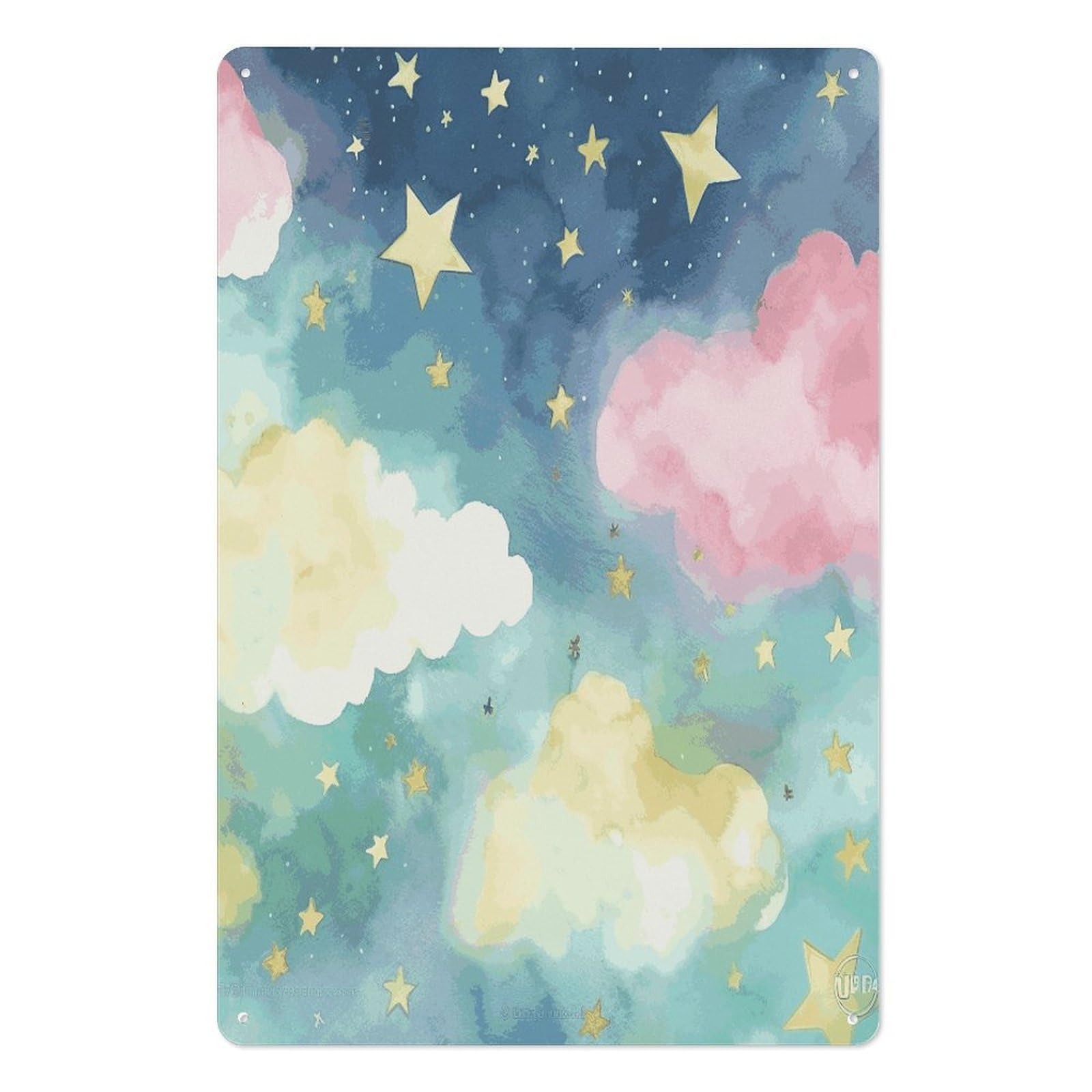 Adfgyerh Style Stars Watercolor Sky Tin Sign Hanging Art Prints,Wall Decor For Gifting And Party Decoration 7.9X11.8 Inch,Wall Art For Home Garden Greenhouse Living Room Bedroom Yard