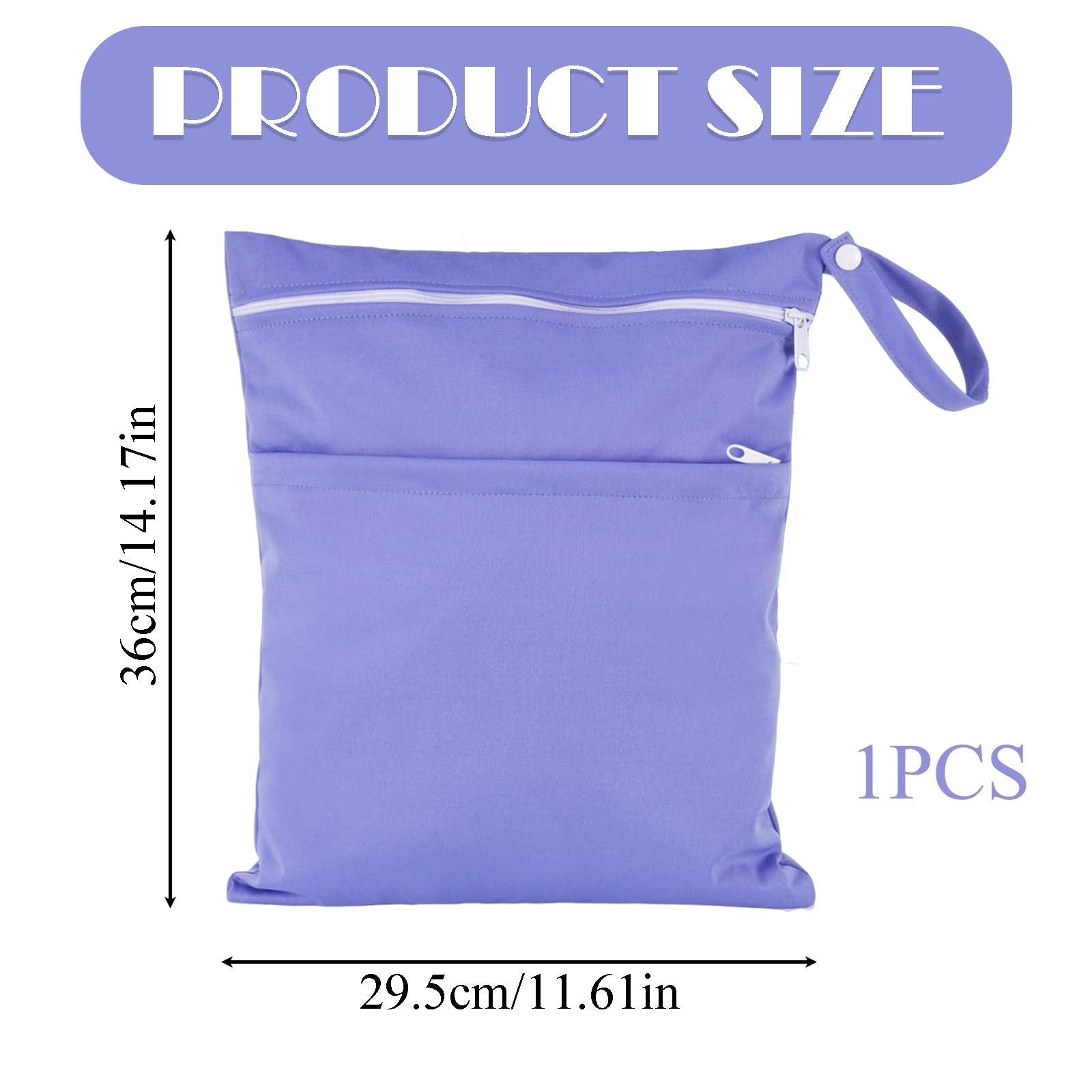 ZNDFTW Wet Bag, Wet Clothes Bag, Waterproof Reusable Portable Small Wet Bag - Image 2