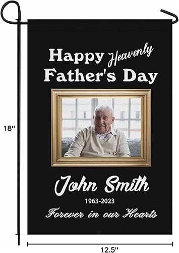 Miniatura 7 de Bandera conmemorativa personalizada para jardín con imagen Forever in Our Hearts de 12.5 x 18 pulgadas, bandera de bienvenida personalizada para el