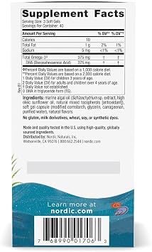 Nordic Naturals Children's DHA، 375 مجم عصير ليمون التوت - 120 قرصًا للمضغ