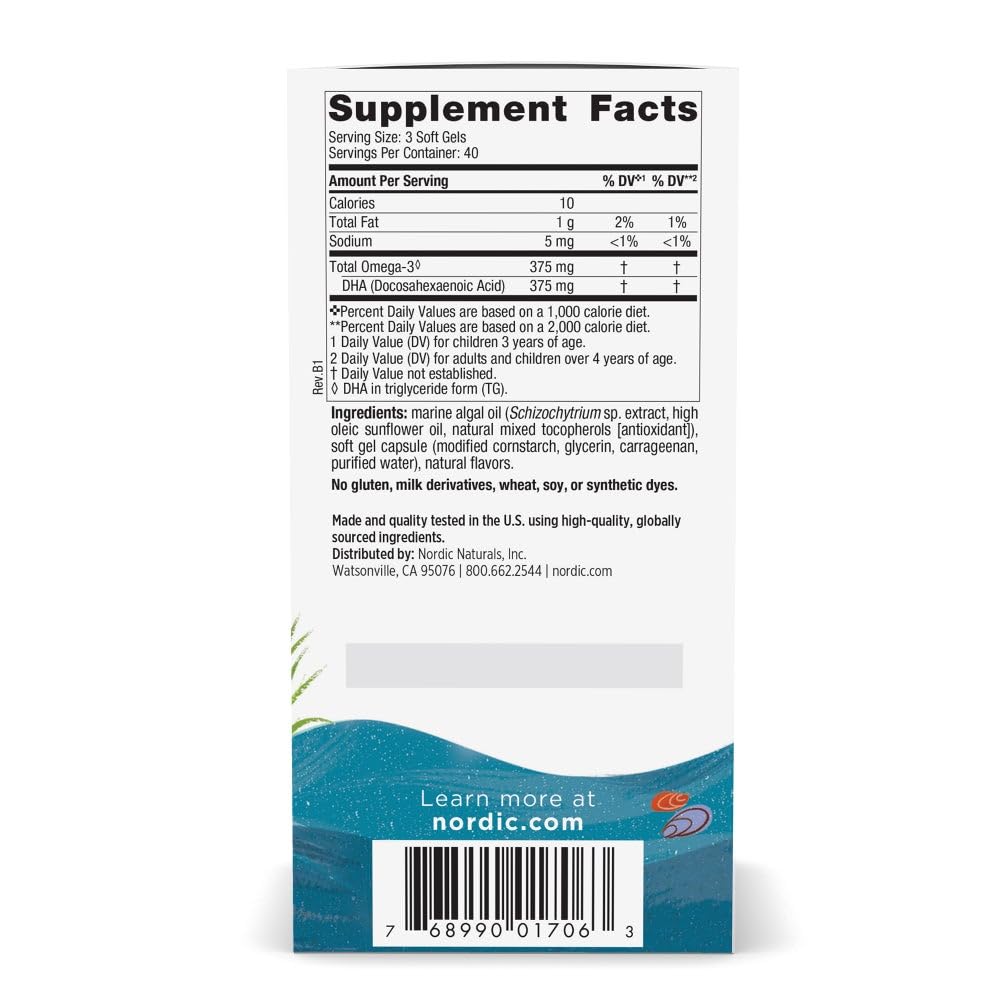 Nordic Naturals Vegetarian Kids DHA - Algae Omega-3 Chewables - 120 Count — Amazon image 2