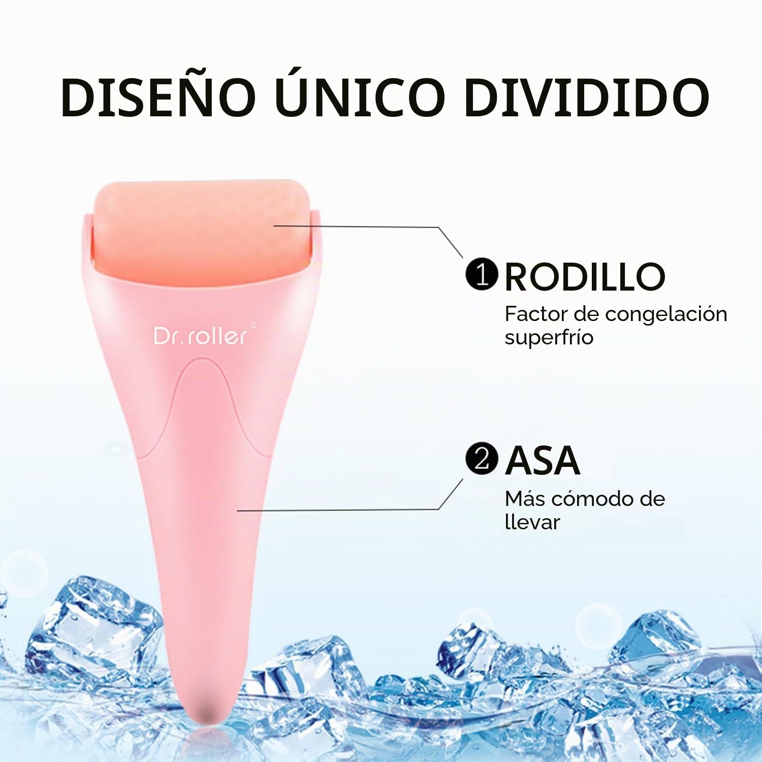 Ice Roller Facial, Hielo Para la Cara, Ice Roller-Rodillo de Hielo Para Cara y Ojos, Aliviar las Arrugas, Migrañas, Pequeñas Herramientas de Cuidado de la Piel (Rosa)