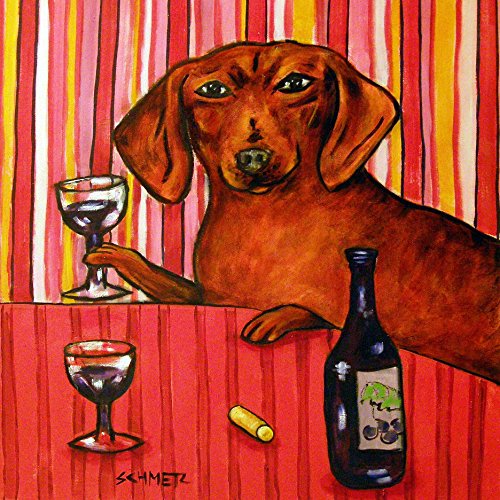 Dachshund Art Dog Wine Tile Coaster Decoration