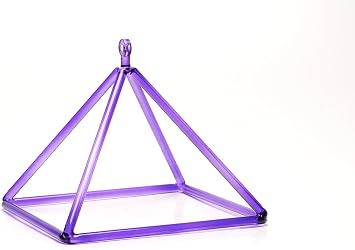 TOPFUND Purple Crystal Singing Pyramid 8 inch with Synthetic Leather Carrying Case and Quartz Suede Mallet