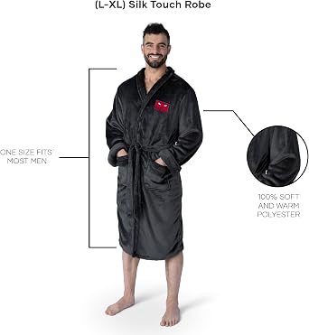Northwest 2025 NBA Champions Rim Silk Touch Bathrobe, Officially Licensed Ultra-Soft Robe with Team Logo & Championship Patch