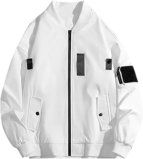 Gefomuofe Softshell Jacket Men's Work Jacket Bomber Jacket Hiking Jacket Cover Jacket with Hood and Chest Pocket Lightweight Thin Bomber Jacket Transition Jacket Winter Coat Hiking Jacket Sweat Jacket