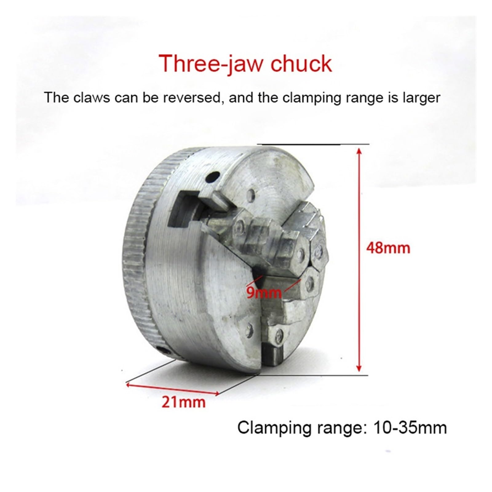 Drehbanklager, Zinklegierung 3 Backenfutter 4 Pleuel selbstzentrierend/nicht selbstzentrierend Holzdrehfutter for Mini-Tischdrehmaschine(3 Jaw Chuck)