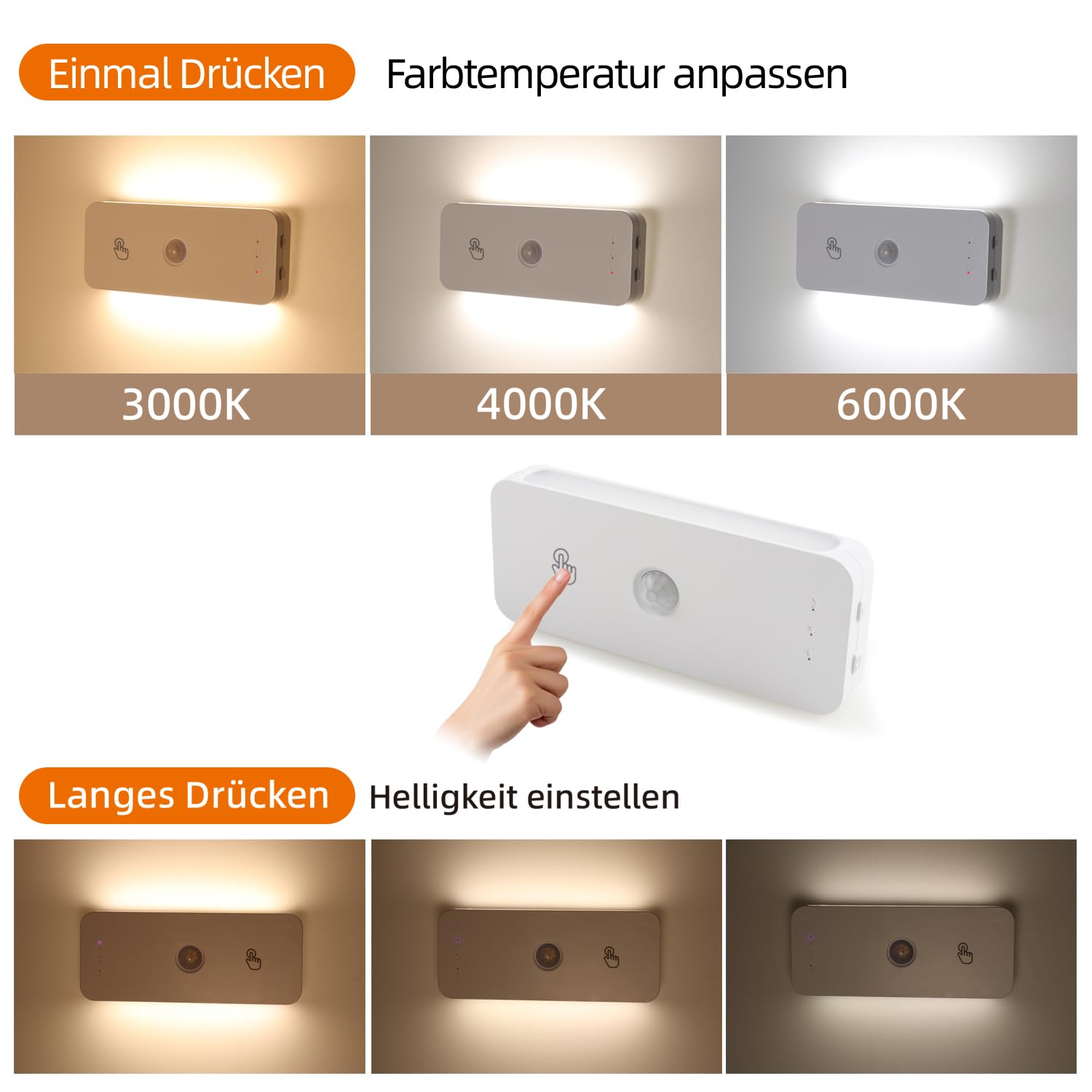da LIGHT Removable CCT LED Night with PIR sensor 4Pack