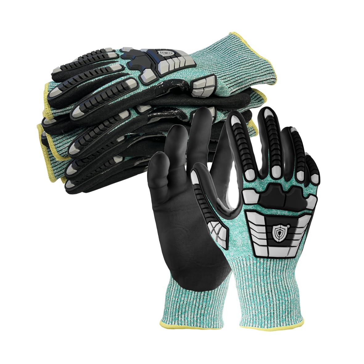 NITREX 295RP 5 pares de guantes de seguridad de trabajo con protección contra impactos, tecnología NitreGuard® · Tecnología NitreGrip®, revestimiento de palma de nitrilo arenoso, guantes resistentes a