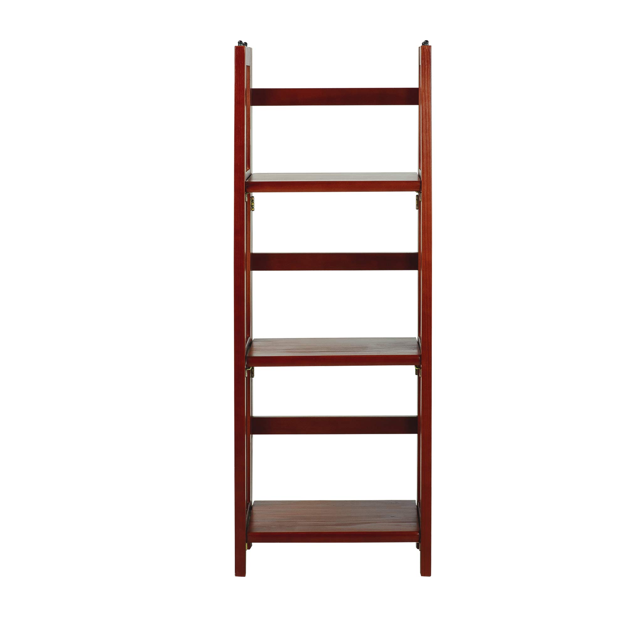 3-Shelf Folding Bookcase 14" Wide-Mahogany