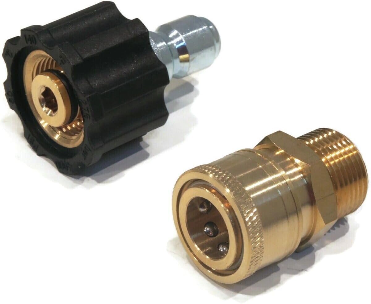 The ROP Shop | Pressure Washer Quick Connect M22 FPT x 3/8 Plug & M22 MPT x 3/8 Coupler Set