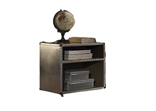 Acme Brancaster Nightstand with Nailhead Trim in Gray