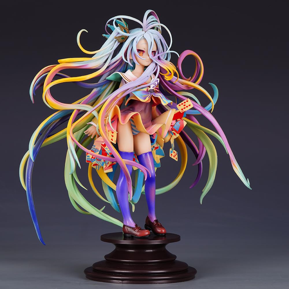 Zhongkaihua No Game No Life Anime Figure Shiro Action Figures Statue Model Colourful Hair Standing Ver 27CM PVC Figurine Statue Model Ornament Collection - Image 5