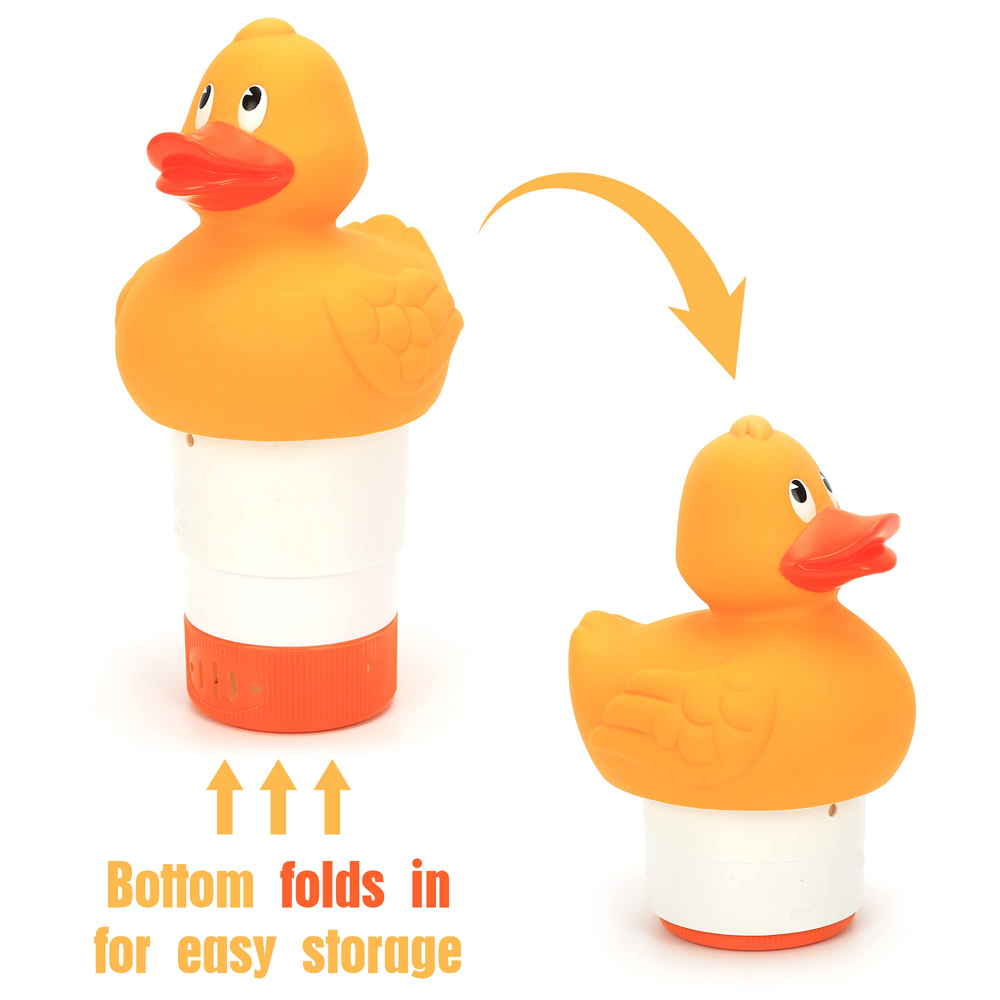 XY-WQ Galleggiante per cloro, dispenser di cloro galleggiante per piscina (anatra gialla), adatto per compresse da 1 e 7,6 cm, per piscine grandi e piccole, vasca idromassaggio, spa