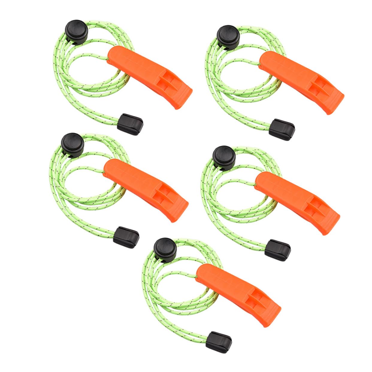 SUPVOX 5Pcs High Pitched Emergency Survival Whistles with Tail Ropes Outdoor Camping and Hiking Safety Whistle Loud and Sound for Lifeguard Emergency Situations and Outdoor