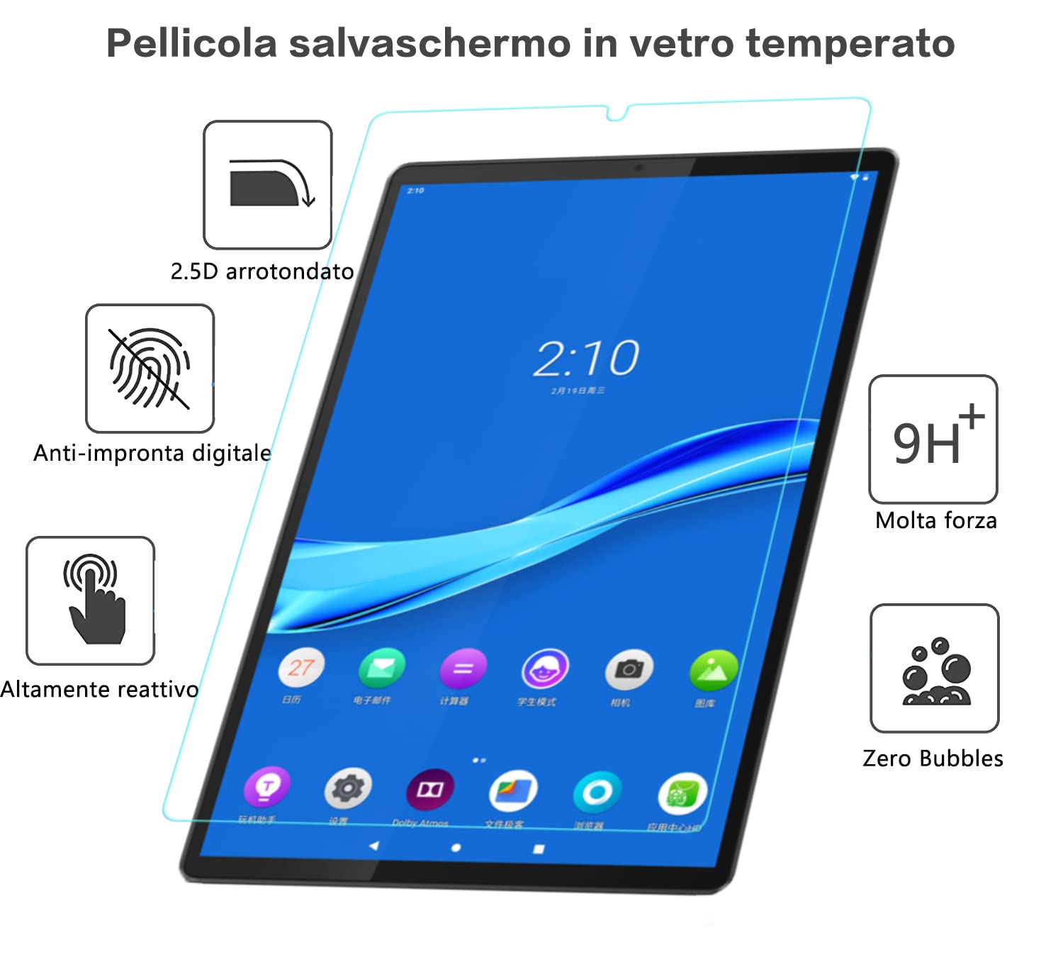 Vetro Temperato Per Lenovo Tab M10 FHD Plus 10.3'' | 2 Pezzi, 9H, Anti-impronte - NEW'C - Foto 2