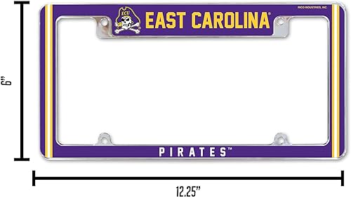 Miniatura 25 de Rico Industries NCAA Classic 12" x 6" Chrome All Over Automotive License Plate Frame for Car/Truck/SUV