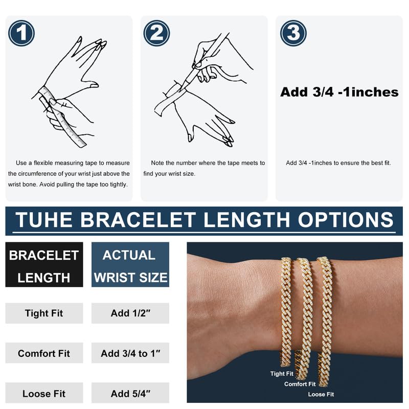Pulsera Moissanite para Hombre 6MM Oro Blanco 18K miniatura 6