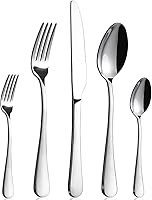 BEWOS 20-Piece Stainless Steel Flatware Set for 4 - Mirror Polished, Dishwasher Safe Silverware with Forks, Spoons, Knives