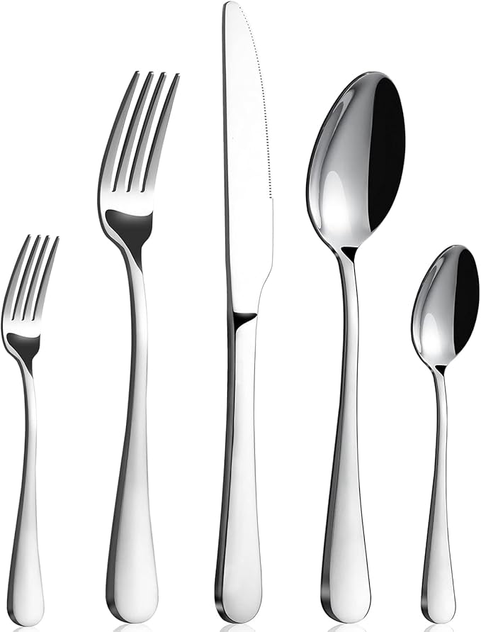 BEWOS Silverware Set for 4-20 Piece Stainless Steel Flatware Set
