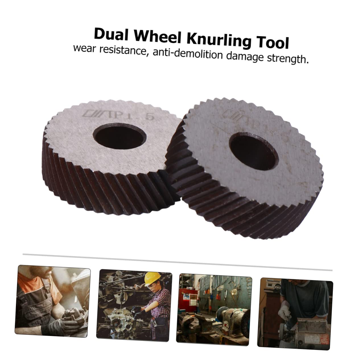 LIFKOME Dual Wheel Knurling Tool Kit Cutter Wheel Knurling Set for Lathe Pattern High Strength Anodized Surface Wear Resistant for Machining