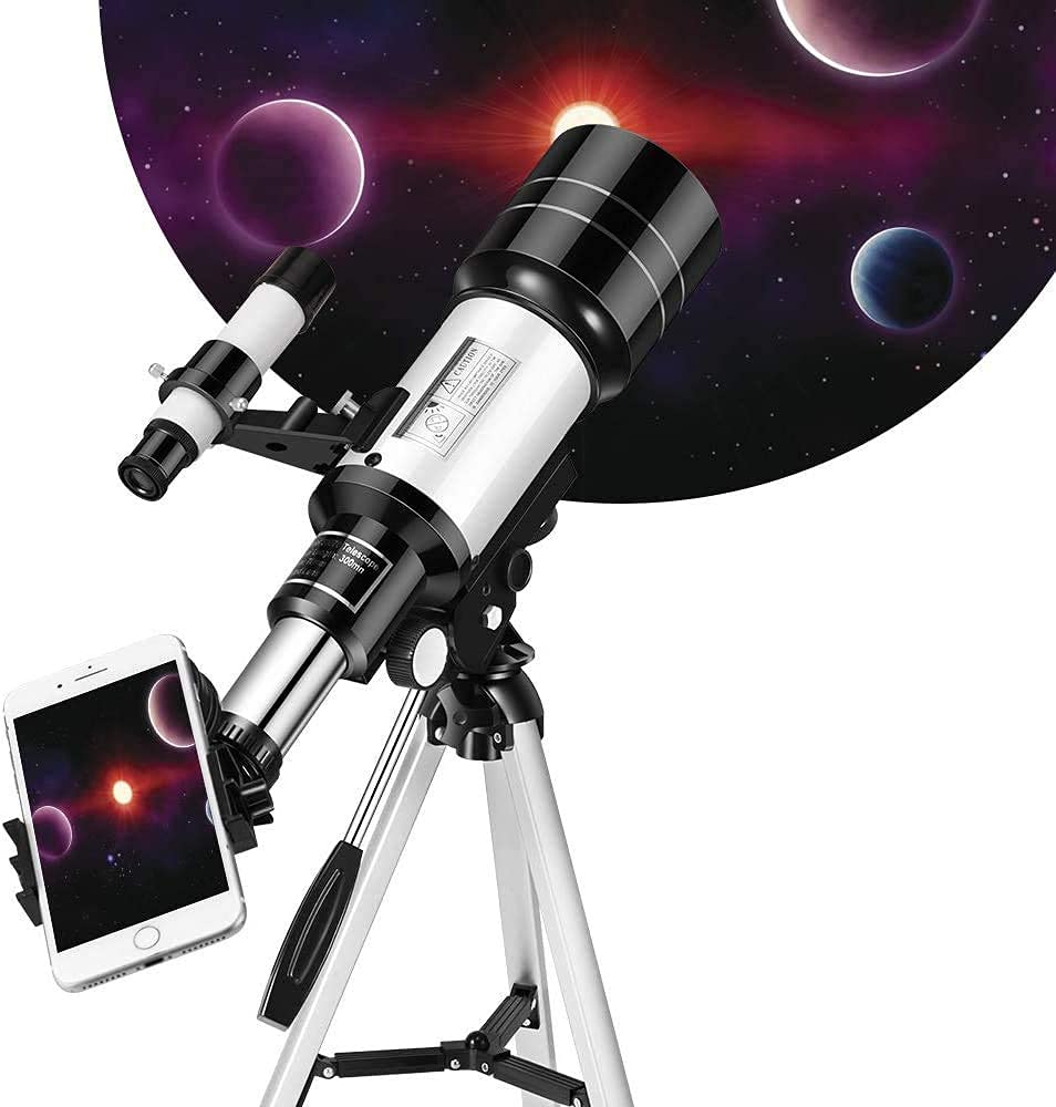 Kixre Telescope for Kids Adults Astronomy Beginners, 150X HD Refractor Telescope for Astronomy, 70mm Telescope with Tripod, Phone Adapter, Wire Shutter, Moon Filter,Outdoor Telescope-picture-21