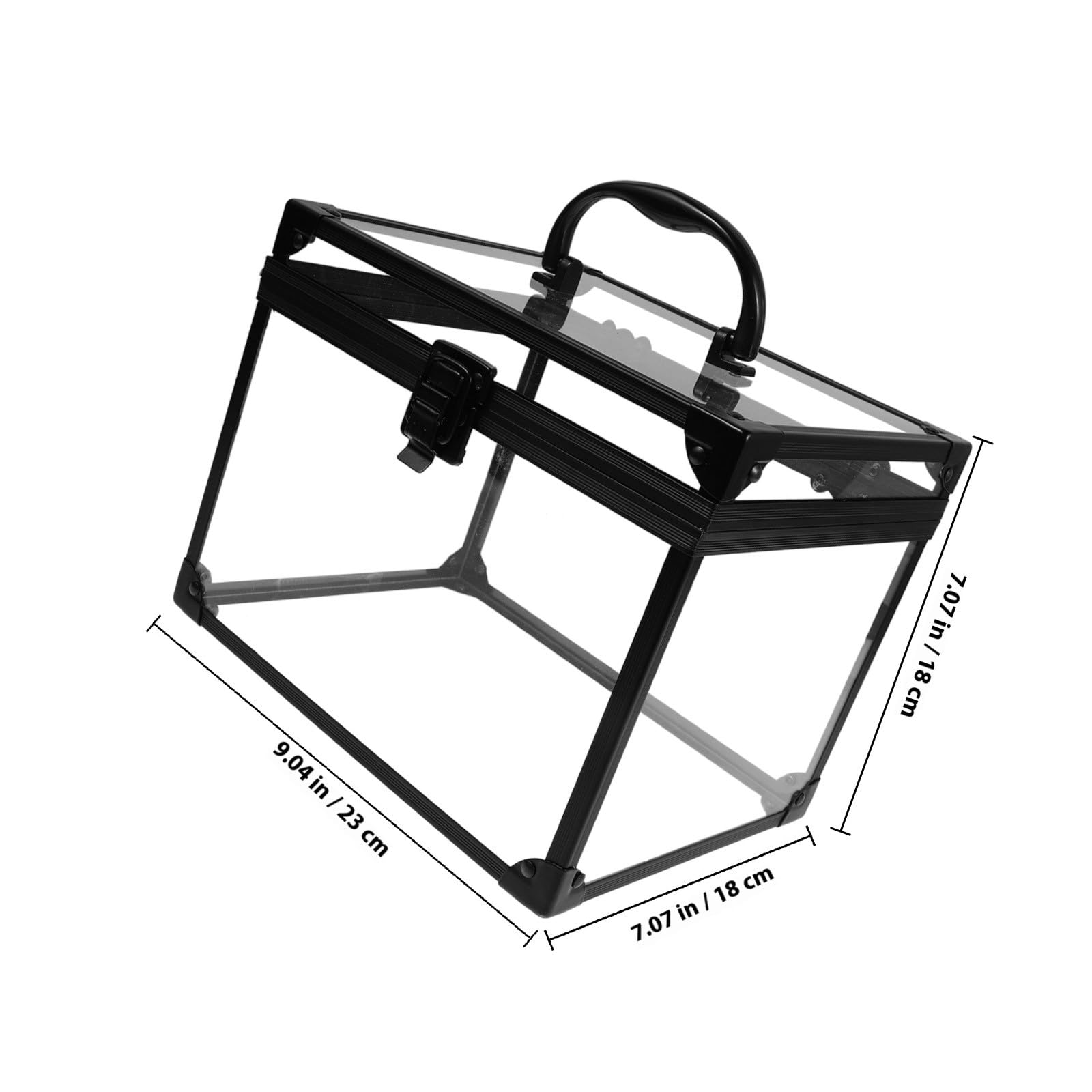 ERINGOGO Boîte à Maquillage Transparente avec Cadenas Boîte à Bijoux de Voyage Organisateur Cosmétique Étanche pour Salle de Bain Vanity