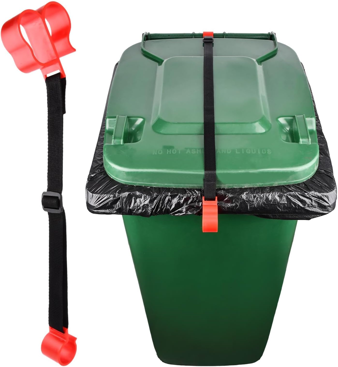 Trash Can Lid Lock, Universal Trash Can Lock Bear Proof Trash Can Strap, Bungee Cord Belt Adjustable Garbage Can Lid Locks Security Strap for Outside Animals Raccoon