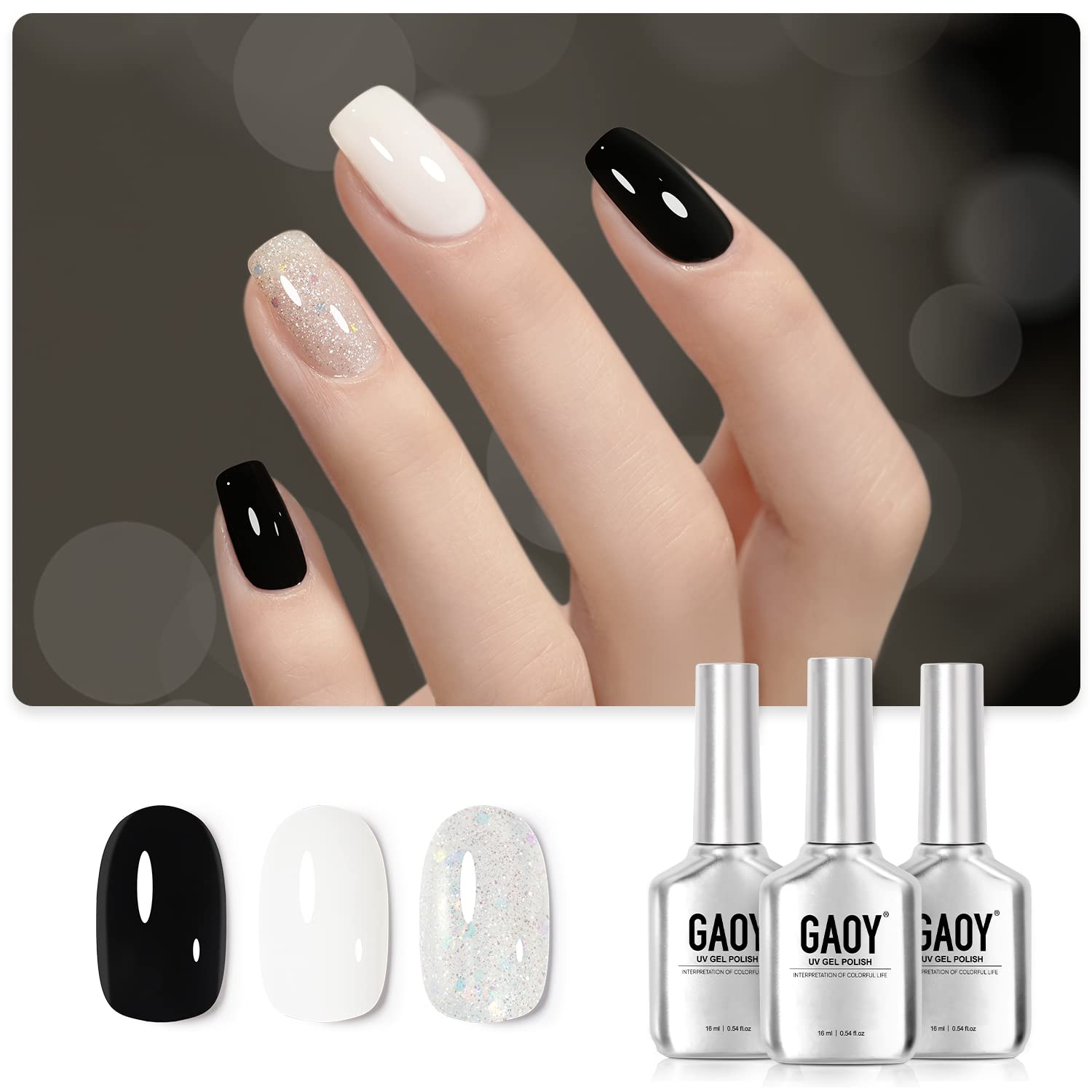 PAINT ガッツギア2箱 Amazon.com : GAOY Gel Nail Polish Kit, 3 Colors Black Milky