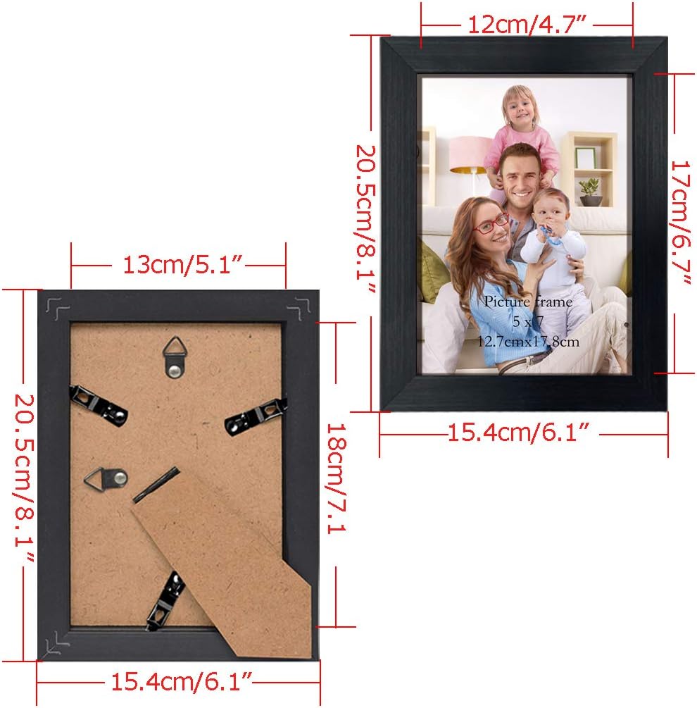 Giftgarden 5x7 Photo Frames 7 Pack Black Picture Frames Set for Tabletop or Wall Display - Image 4