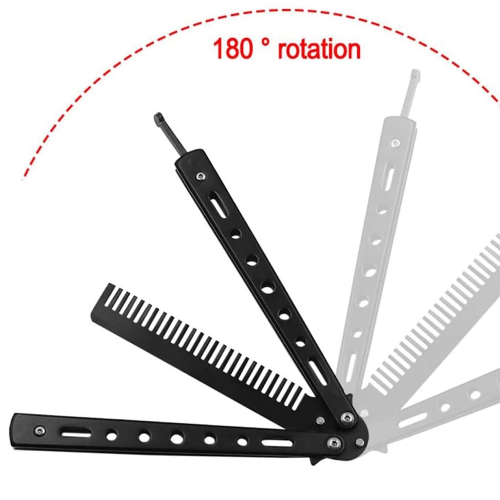 Butterfly Comb, Foldable, Practice Butterfly, Flipping Trick, Stainless Steel - Image 2