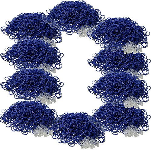 Bluedot Trading 6000-Piece Blue Rubber Band Kids Craft with Rainbow Do it Yourself Bracelet Kit Refill Pack