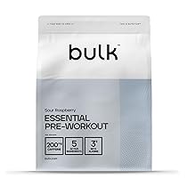 Bulk Essential Pre-Workout, Sour Raspberry, 375 g