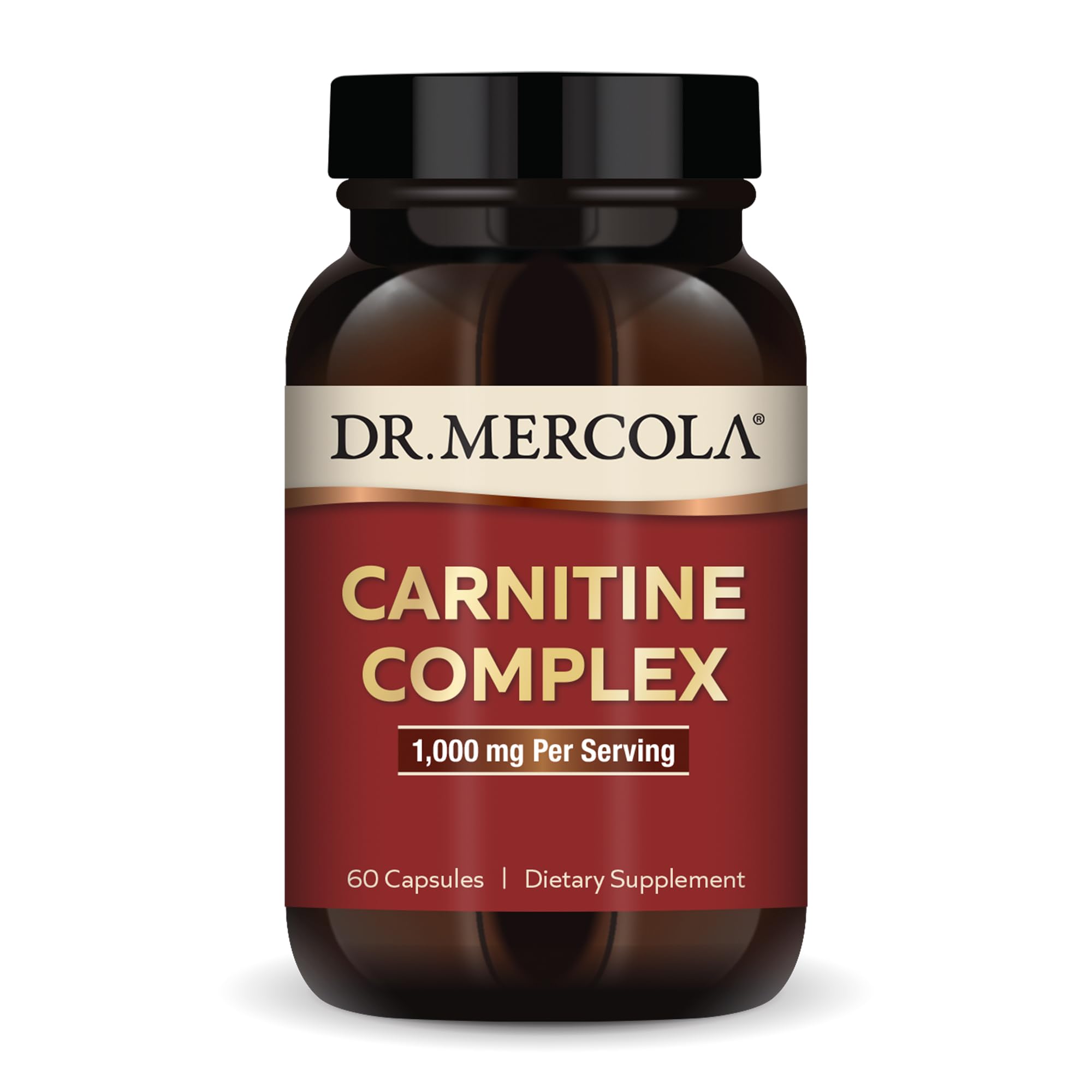 Carnitine Complex, 30 Servings (60 Capsules), Dietary Supplement, 1000 mg Per Serving, Supports Immune Health, Non-GMO
