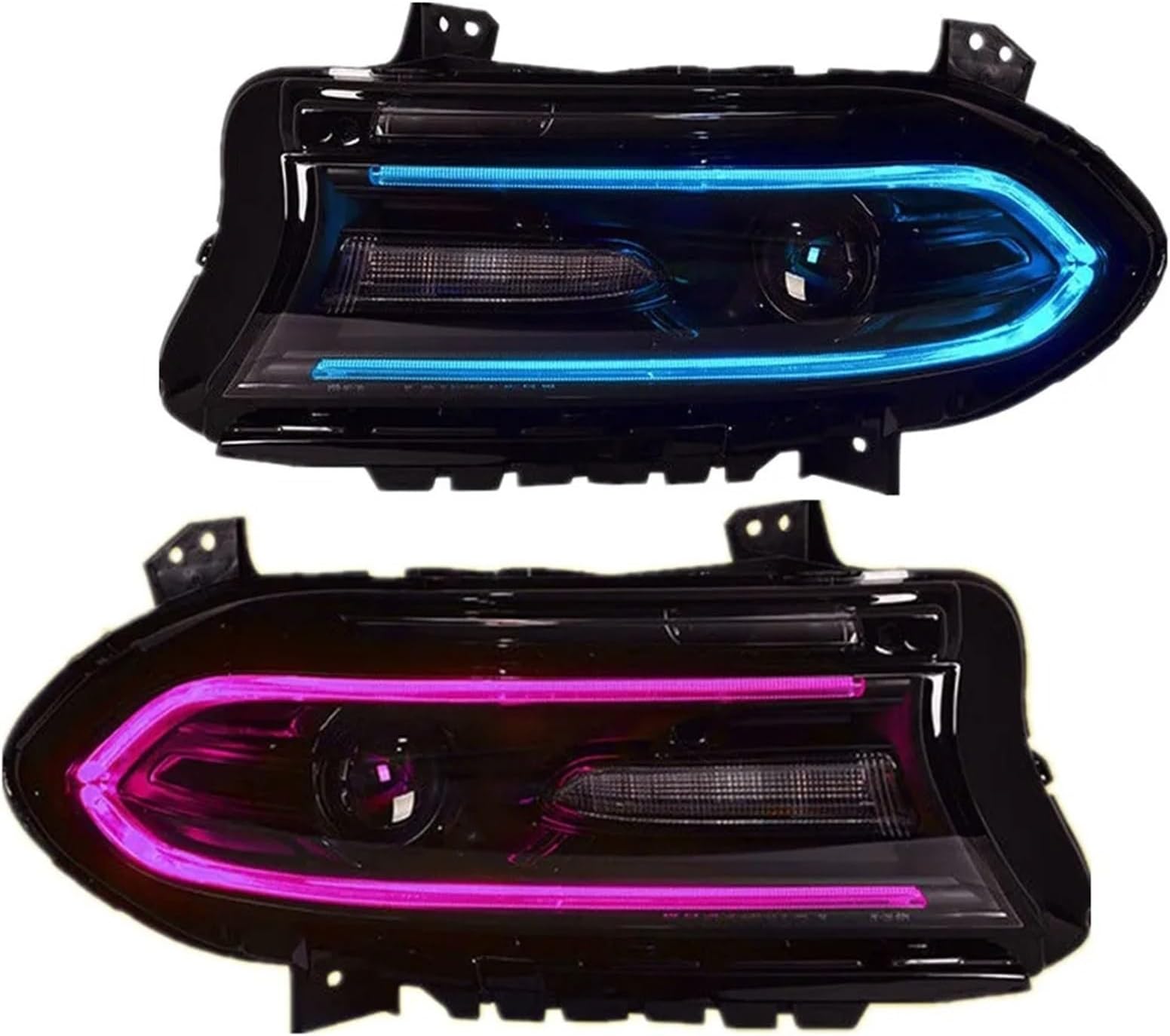 Headlights Assembly For Dodge For Charger 2015 2016 2017 2018 2019 Car Headlamp Modified Front Led DRL Lights Assembly Plug And Play Car Headlight(RGB Style)