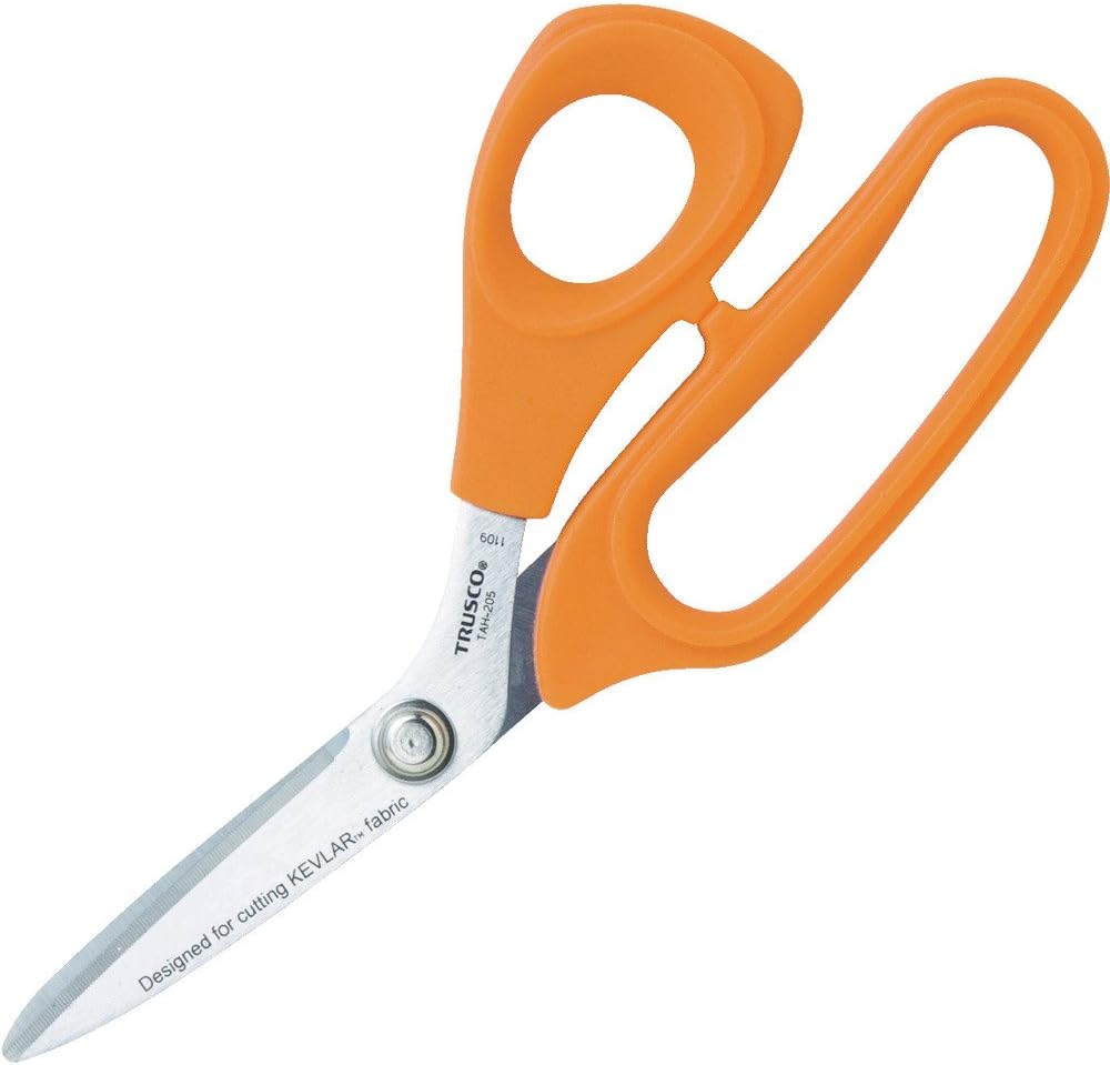 TRUSCO TAH-205 Hard Scissors (Angled Type) for Kevlar Fibers, 8.1 inches (205 mm)