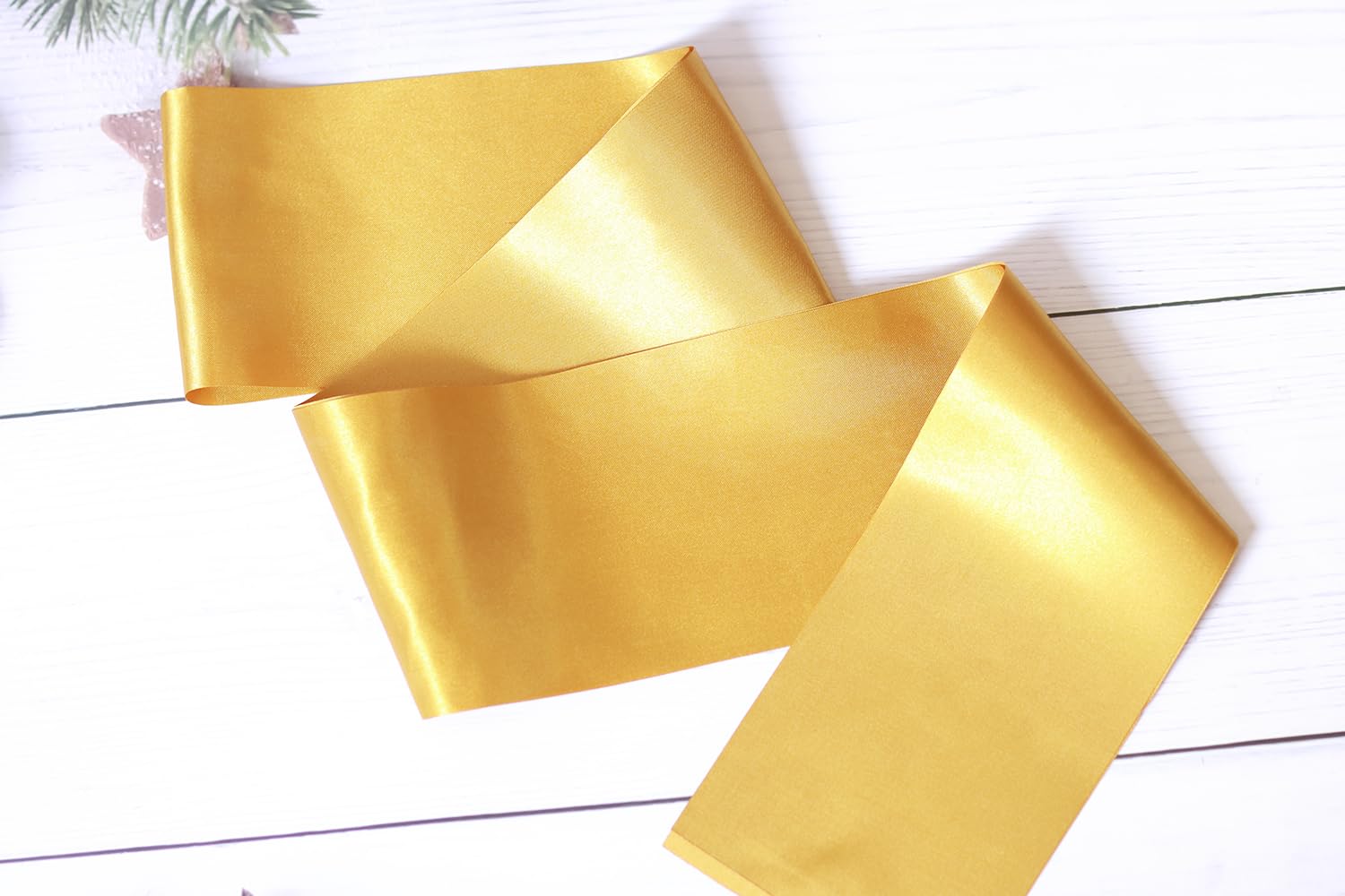 FENDOLE 6 Pack Gold Blank Sash, Plain Satin Sashes for Pageants and Party Decorations