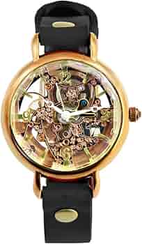 Amazon | ムーラ 腕時計 Rebic 手巻き 真鍮 本革 ハンドメイドウォッチ