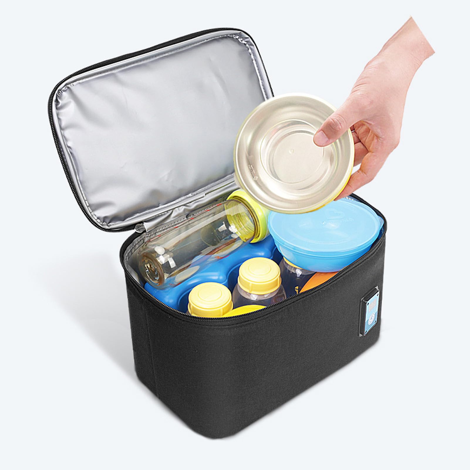 Sac Isotherme Portable pour Lait Maternel, Pochette de Stockage de Lait, Organisateur isolé avec Affichage numérique de la température, Support en Tissu Oxford pour Voyage, Soins