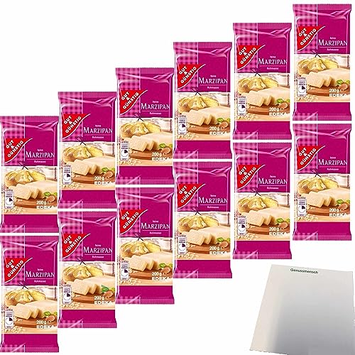 Gut&Günstig Marzipanrohmasse zum Backen und Naschen 12er Pack (12x200g Packung) + usy Block