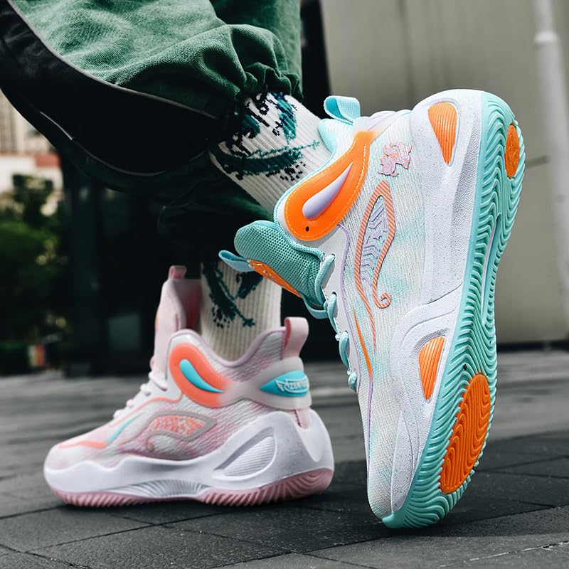 Image of Womens Mens Basketball Shoes High Top Fashion Volleyball Sneakers Breathable Lace Up Non Slip Sport Outdoor Shoe for Unisex