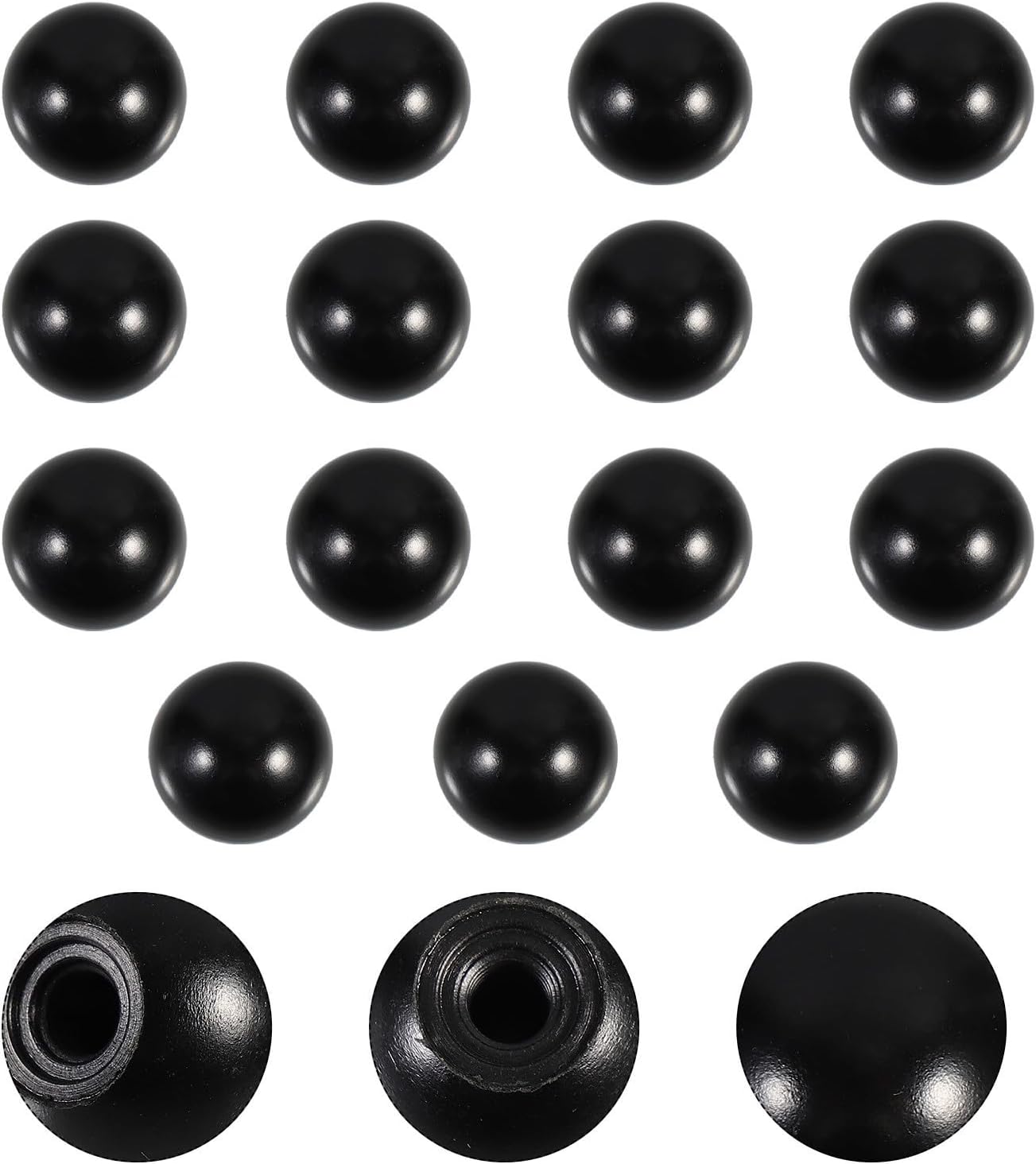 Ball Knobs Lightweight 15pcs Black Bakelite Female Threaded Knobs Suitable for M6 Screw Diameter 0.6cm for Machine Tool Handle Replacement