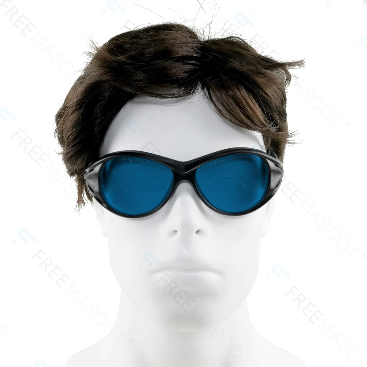 FREEMASCOT Lunettes de protection laser professionnelles OD 6+ 190 nm 380 nm 600 nm 700 nm Longueur d'onde Violet/rouge pour 365 nm 635 nm 638 nm 650 nm