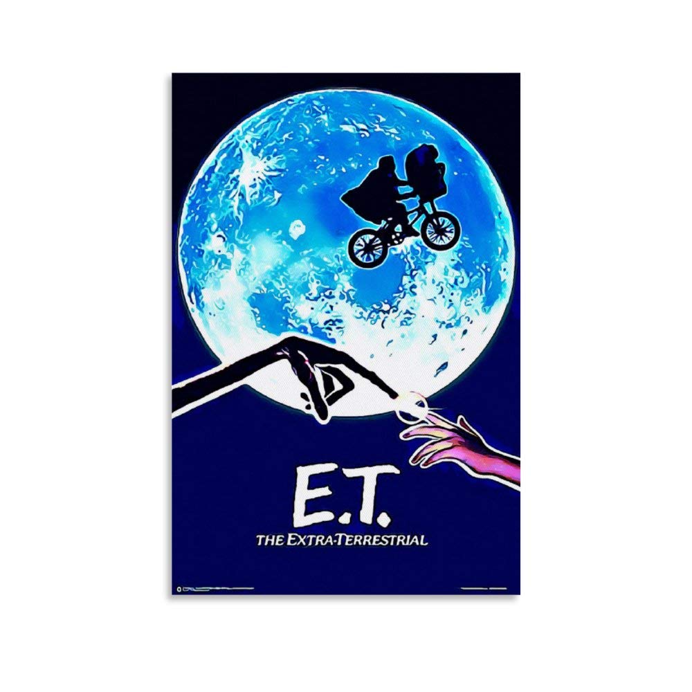 Lkjhlk Unframe-Style1 E.t. The Extra-Terrestrial Classic Movie Poster Vintage Film 3 Canvas Wall Decor Art Painting Print For Office Living Room Dorms Homes - Gifts For Boyfriend Man 12X18inch(30X45cm)