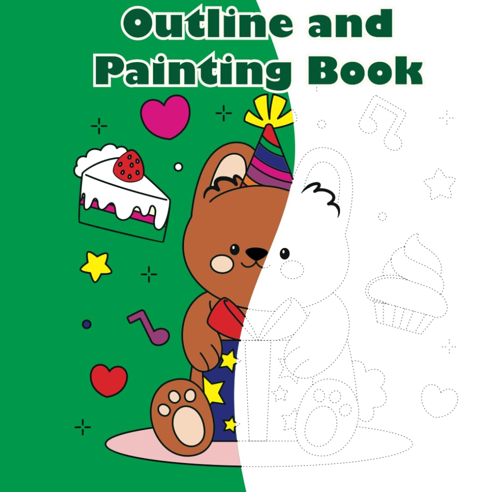 Outline and Painting Book - Book to cover drawings - Book how to draw - Dotted Drawing - Book to Outline and Color - Connect the dots and Draw