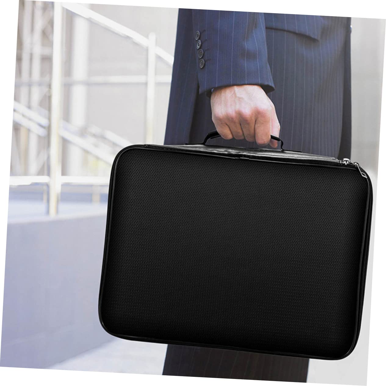 Bolsa Ignífuga para Documentos Negra, Portátil Cremallera