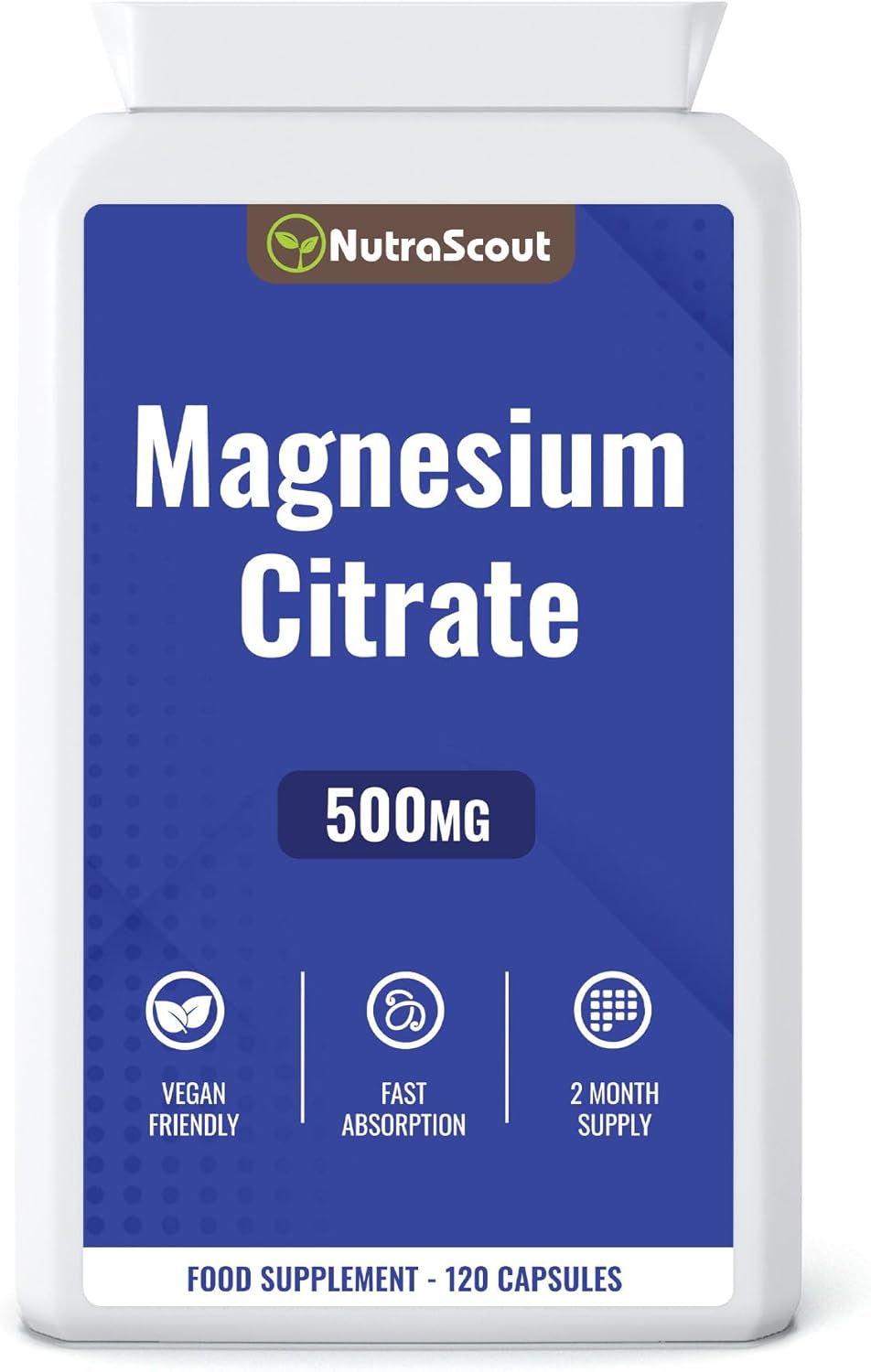 Magnesium Citrate 500mg Capsules High Strength, Fast Absorbing