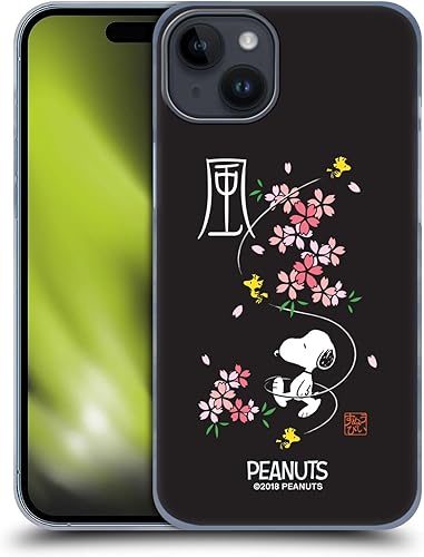Head Case Designs Officially Licensed Peanuts Cherry Blossoms Oriental Snoopy Hard Back Case Compatible with Apple iPhone 15 Plus